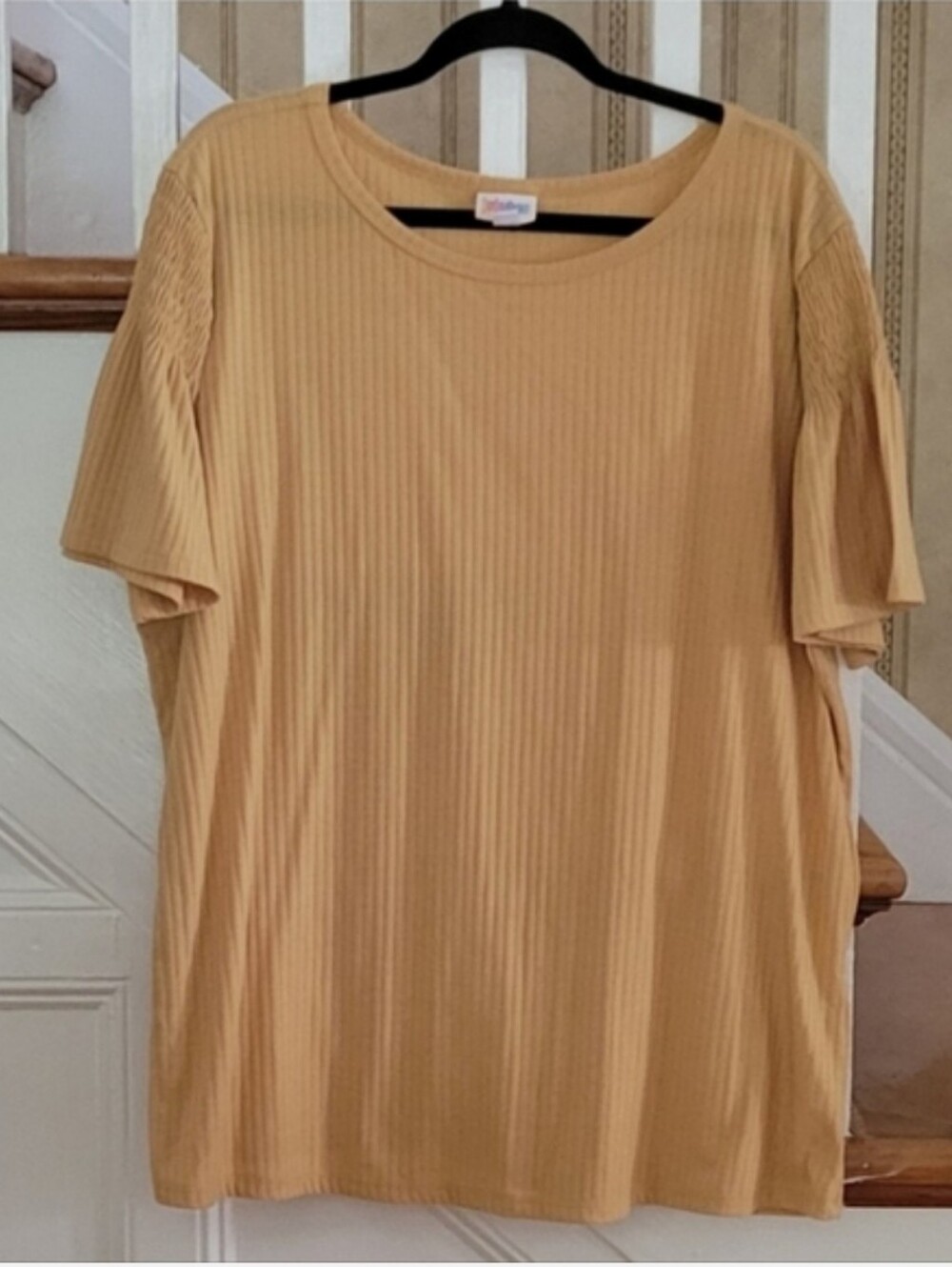 LULAROE 3/4 Bell Sleeve Tunic Top Size XL Mustard Yellow Color